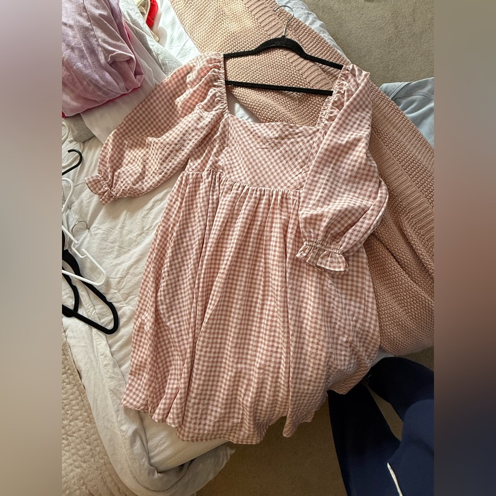 Pink gingham dress